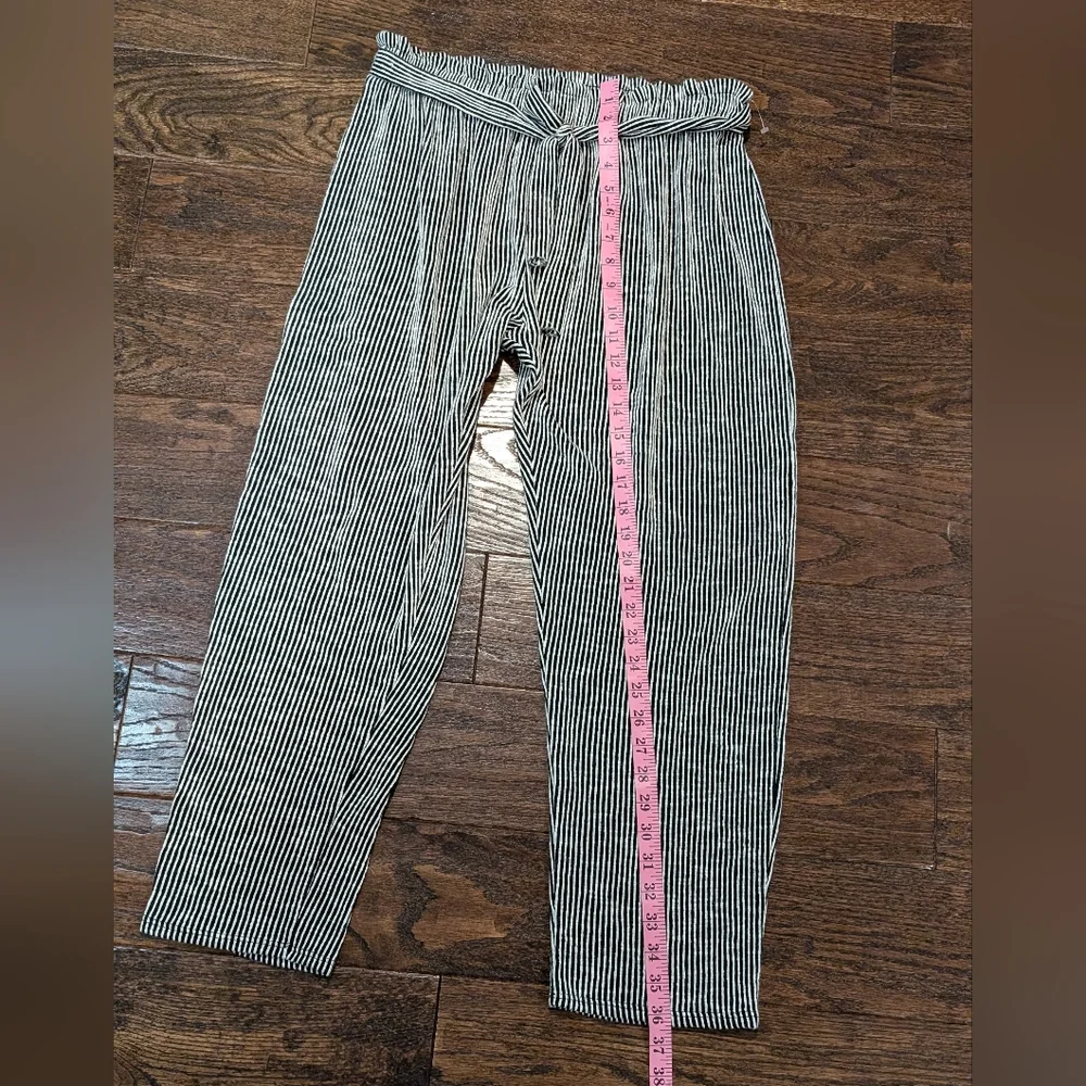 Caution to the Wind Pants Soft and Stretchy Vertical Stripes Black and White - Picture 6 of 6